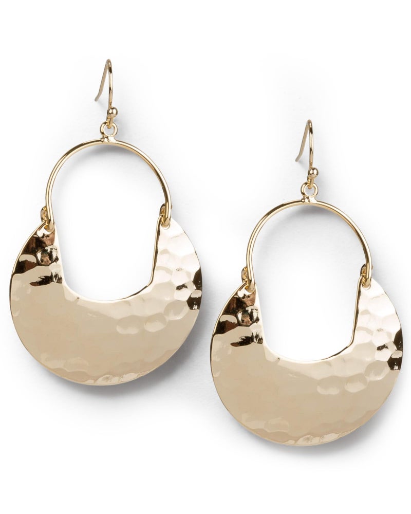 SPUNKYsoul Crescent Hammered Paddle Earrings for Women - Hypoallergenic Jewelry, Trendy, Stylish, Lightweight, Boho, Gold & Silver for Everyday Sparkle, Festival Accessories, Gifts & Stocking Stuffers - Image 1